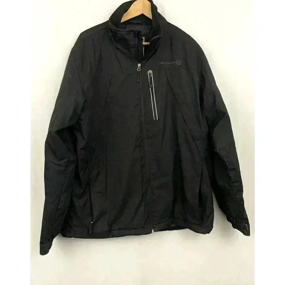 Free Country Black Quilted Lined Jacket Men's‎ Medium